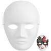 MUCKLILY 4 mascherine bianche integrali per Halloween, maschera fai da te, volpe, cosplay, colore bianco, maschera integrale vuota per il viso, maschere per il viso, mascherine dipinte a mano, carta