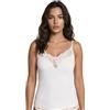Clessidra Canottiera Donna Cotone con Pizzo Made in Italy E-3012