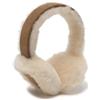 UGG Ag Earmuffs 20955 W PARAURICOLARI IN PELLE DI PESCINA CON RICAMO CASTAGNO/CHE Castagna, beige, 18 cm