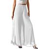 Generico Pantalone Elegante Donna Pantaloni Cerimonia Curvy Chiffon Pants con Elastico in Vita Casual Leggeri Pantaloni Palazzo Gamba Larga Estivi Larghi Vita Alta per Casa Spiaggia