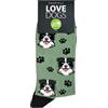 Animal Crackers Calzini con motivo Love Dogs border, 80% cotone, taglie uomo o donna