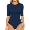 ALGALAROUND Body da donna con scollo rotondo, a mezza manica a 1/2, a maniche lunghe, top basic da donna, in cotone, a maniche lunghe, per donna 2025, inverno, autunno