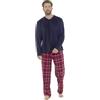 Style It Up Pigiama da uomo a maniche lunghe, termico, accogliente, caldo, invernale, per notti fredde e soggiorni in ospedale, idea regalo, in tessuto spazzolato