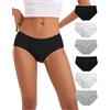 INNERSY Mutande Donna Cotone Vita Media Slip Sportive Culotte Pacco da 6 | Mutandine Hipster Traspiranti e Comode‌, Cavallo 100% Cotone, Intimo Morbido Classico, Senza Etichette, Sport/Uso Quotidiano