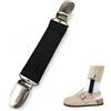 Generic qingxuTuLi - Coppia di clip per pantaloni Jodhpur, colore nero, per | Clip in acciaio inox con morbide pinze interne, cinturino elastico tiene orli, impedisce di salire per un intelligente.