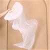 Generico Fan Veils Danza del Ventre Ventaglio da Danza del Ventre 150 cm, Colore sfumato, for danzatrice, Imitazione Seta, Lungo, Accessori for spettacoli di, Bianco