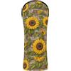 Joisal Copertura per testa rustica con foglie di girasole verdi, cuciture ben | Copertura resistente per mazze da golf per marito, vestibilità aderente e sicura, per la tua mazza da golf