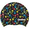 OKEO Cuffia Nuoto FISHBONE in Silicone - Cuffia Piscina Modello Lische di Pesce - Morbida, Elastica e Resistente - Nero Multicolor