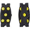 MUCKLILY Ramponi Ghiaccio per Scarpe in Silicone Nero, 5 Denti Antiscivolo | Metallo e Silicone, Rapidi da Indossare e Togliere, per Anziani e Marciapiedi Ghiacciati