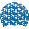 OKEO Cuffia Nuoto MAGIC in Silicone - Cuffia Piscina Modello Unicorni - Morbida, Elastica e Resistente - Blu Multicolor