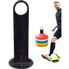 Generisch Porta dischi da allenamento da calcio, porta coni portatile per | Porta cono per disco leggero, attrezzatura da calcio, nero, per trapano, marcatore di agilità