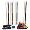 John West Set completo da biliardo con 4 stecche, palline da 57 mm, triangolo | 12 gessetti Master, supporto da parete, per sala hobby, casa della squadra e per il tempo libero