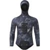 WYYHAA Muta da Pesca Sub 5 mm Open Cell, 2 Pezzi con Cappuccio Mimetico | Neoprene CR Giapponese, Interno Open Cell, Cuciture GBS, Pettorale Rinforzato, Inserti Antiabrasione