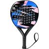 Shopsphère DISTRIBUTION Racchetta da paddle leggera in fibra di carbonio con nucleo in EVA Memory Flex, forma rotonda, controllo bilanciato e potenza per principianti e giocatori avanzati