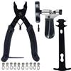 AGT Set Riparazione Catena Bicicletta con Pinza, smagliacatena, misuratore Usura e 5 Paia di Rivetti