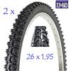 CHAOYANG 2 COPERTONI Bici MTB Bicicletta Nero 26 X 1.95 (54-559) GOMME Mountain Bike