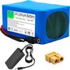 WSDAV Batteria Ricaricabile al Litio da 24 V con Caricabatterie | Batteria di ricambio, porta di ricarica: CC, porta di scarica: XT60, involucro in PVC blu