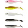Wodsty Weichk?der T-Tail 6,5 cm con occhi 3D per luccio e luccioperca, pesce in gomma PVC, set da 8 pezzi, multicolore
