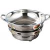 HEIBTENY Set Pentole per acciaio con Fornello ad Alcol per Campeggio - Cucina All'aperto Escursioni Viaggi 30cm