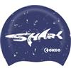 OKEO Cuffia Nuoto BULLSHARK in Silicone - Cuffia Piscina Modello Squalo - Morbida, Elastica e Resistente - Blu