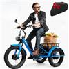ZRLYbau Triciclo Elettrico Senior 24 Pollici Bici Cargo 3 Ruote per Adulti Blue | Capcita 200kg Potente Senior E-Trike 3 Ruote Cestino Faro Sedile Regolabile Bici per Citta Montagna