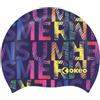 OKEO Cuffia Nuoto SUMMER in Silicone - Cuffia Piscina Modello Summer Vibes - Morbida, Elastica e Resistente - Fantasia Multicolor