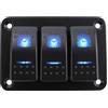 YRREATY Pannello interruttori Cruscotto Marino ON Nero | Ideale per cruscotti auto e imbarcazioni, controllo affidabile a 12V/24V con indicatore LED blu.