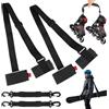TianFukj Set di 4 cinghie da sci, 2 cinghie regolabili e 2 maniglie per pattini da ghiaccio, tracolla per scarponi da sci, snowboard e attrezzatura per pattinaggio su ghiaccio, adatto per bambini e