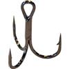 Volkien Soul Karna - Ami triplo in nichel nero - Ami di ricambio per piccole esche da pesca - Finitura resistente alla corrosione, ideali per esche morbide e stinger - 5 misure - Blister da 6