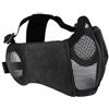 Garrrdenfurni Maschera a rete pieghevole a mezzo viso con protezione per le orecchie, maschera regolabile per caccia, paintball, colore nero