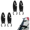 Kryloris 4 clip per pinne SUP, colore nero, in polipropilene, impermeabili, a sgancio rapido, con morsetto regolabile, per stand up paddle, kayak e canoa, accessori per pinne
