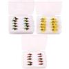 Wodsty K?der - Set di 10 esche per pesca a mosca, ninfe e vermi, in metallo e plastica, con scatola portaoggetti per pescatori