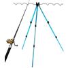 Generic Supporto telescopico per canna da pesca, treppiede telescopico in alluminio | 120 cm di altezza massima | Supporto per canna da pesca | Treppiede telescopico in lega di alluminio con picchi per lenza da