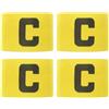EXCEART 4 Pezzi Bracciale da Calcio Capitano Giallo in Nailon, per Adulti | Design Antiscivolo Toppa, Flessibile da Indossare, per Squadre Giovanili e Arbitri nei Giochi