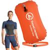 Generic Boa da nuoto - 48 cm, arancione/rosa | galleggiante di sicurezza, per acque | Costruzione in PVC ad alta visibilità, galleggiante a doppia funzione e borsa asciutta, ugello di gonfiaggio facile