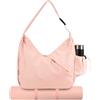 Generic Borsa da yoga impermeabile con scomparto per scarpe con coulisse | Borsone grande da yoga per viaggi, durante la notte, pilates, allenamento, spiaggia, campeggio, picnic, ufficio