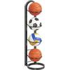 BeVistoso Portaoggetti da Basket, Organizzatore per Attrezzature Sportive a 4 Livelli Porta Palline Salvaspazio, per Garage, Nero, Singola