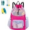 Generic Borsa da spiaggia in rete a rete | coulisse multi-tasca ad asciugatura | Beah Zaino Meh Swim Bg Per Outdoor Viaggi Piscina Palestra Nuoto Campeggio Estate Trp Giocattoli Ball Toiletry Spacious Meh