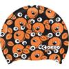 OKEO Cuffia Nuoto CRAB in Silicone - Cuffia Piscina Modello Granchietti - Morbida, Elastica e Resistente - Nero e Arancione