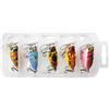 Wodsty Set di 5 Wobbler Topwater K?der 4 cm, 3 g, design con occhi 3D e sonaglio per la pesca del basso, in metallo e plastica