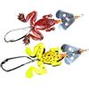 Wodsty Esca morbida, 9 cm, rosso/giallo, in silicone, per spigola, luccio | Esca a forma di rana in gomma morbida, 9 cm, colore rosso e giallo, per pesce persico, luccio, spinning e acqua salata