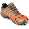 VALICLUD Ramponi da Ghiaccio a 18 Denti in Acciaio Inox, Arancione | Struttura Denti Indipendenti e Cinghie Elastiche, per Scarponi e Scarpe da Trekking in Inverno