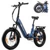 ttgo F7 - Bicicletta elettrica pieghevole per uomo e donna, motore posteriore da 70 Nm, batteria da 48 V e 15 Ah, portata fino a 140 km, pneumatici da 20 pollici, cambio a 7 marce