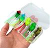 Wodsty Set di 5 esche a forma di rana, 3 cm/4 g, in silicone, con doppio gancio, angolo di galleggiamento 45°, per pesca in acqua dolce e salata, pesce persico, luccio