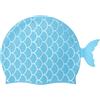 Aurgiarme Cuffia da nuoto elasticizzata per bambini con pesci in stile cartone animato, in silicone, comoda cuffia da piscina per sport acquatici, spiaggia, nuoto