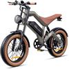 zonveer M20 Bicicletta elettrica per adulti, fatbike 20 × 4 pollici | Batteria 48 V 18,2 Ah, autonomia fino a 160 km, Electric Bike all-terrain, doppia sospensione e doppi freni a disco