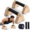 Piashow parallele in legno, maniglie per flessioni, supporto antiscivolo per | Per calistenia, stand alla mano, allenamento della forza, sbarre ergonomiche per L-Sit & Planche, lunghezza 20 cm