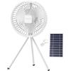 Generic Ventilatore solare - ABS portatile campeggio ventilatore con treppiede e | Pannello solare, ricaricabile tramite USB, raffreddamento esterno per tenda, giardino, spiaggia, pesca, patio, parco