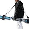 DXIA Fascette da Sci, Ski Tracolla, Portatile Tracolla per Sci Regolabile, per Poli e Snowboard, Facilmente Trasportare Skis, per Il Trasporto Facile E Sicuro, Ajustabile da 65 A 120 cm, Nero