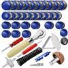 Generic Corredo di riparazione della 68Pcs, ruota di lucidatura del tungsteno | Kit di riparazione per pneumatici pesanti, ruota di lucidatura da 42 mm, rullo di toppa, raschietto, 32 toppe da 42 58 mm